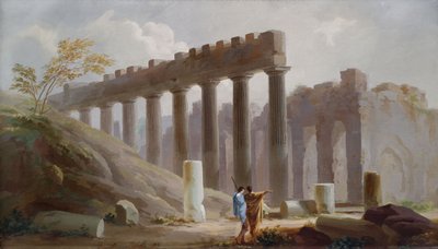 Ruinenlandschaft mit Staffagefiguren von Unbekannt Unbekannt